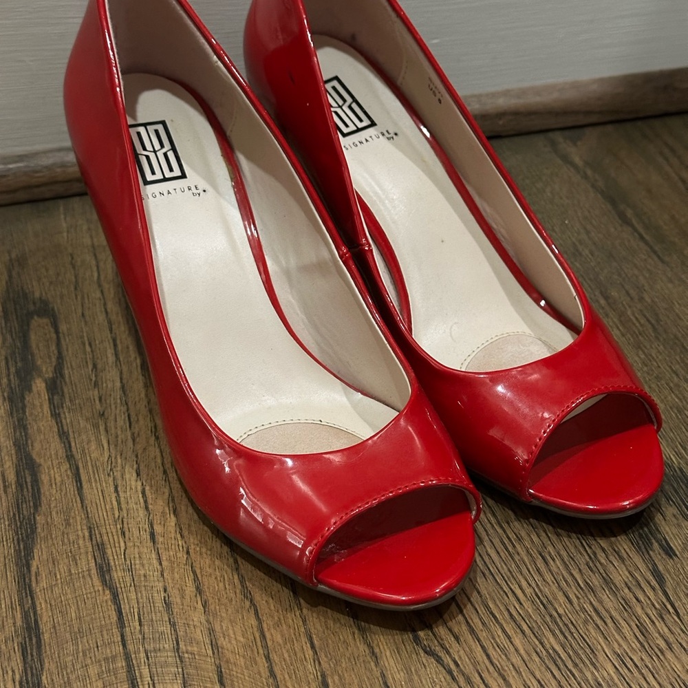 Signature Red Heels Patent Leather Peep Toe